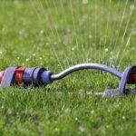 lawn sprinkler, water, hose connection, lawn, nature, garden